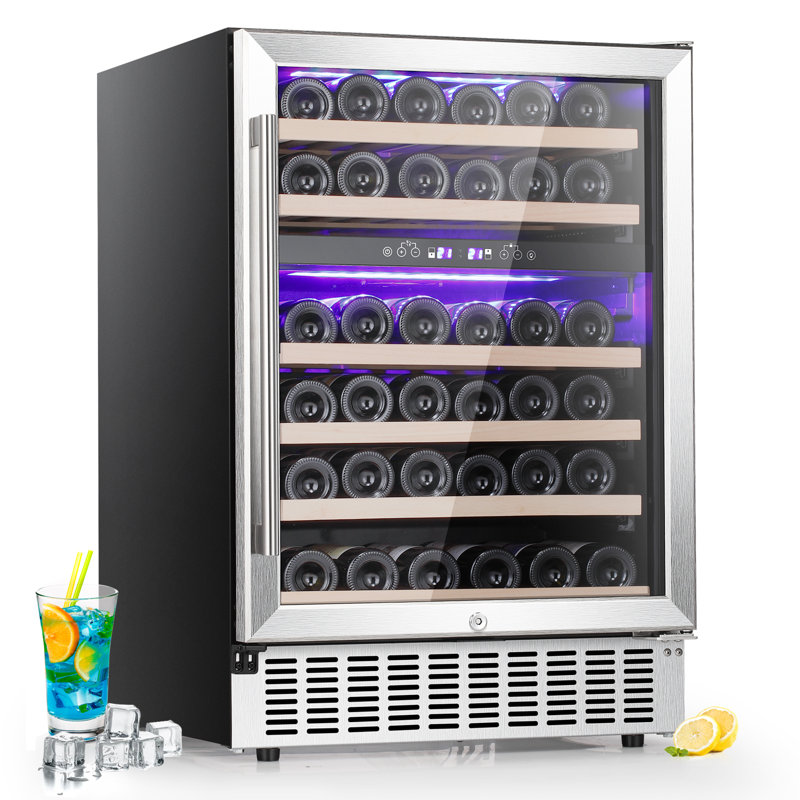 145 Can Beverage Refrigerator And Cooler With Glass Door For Home/Office/Bar-Black