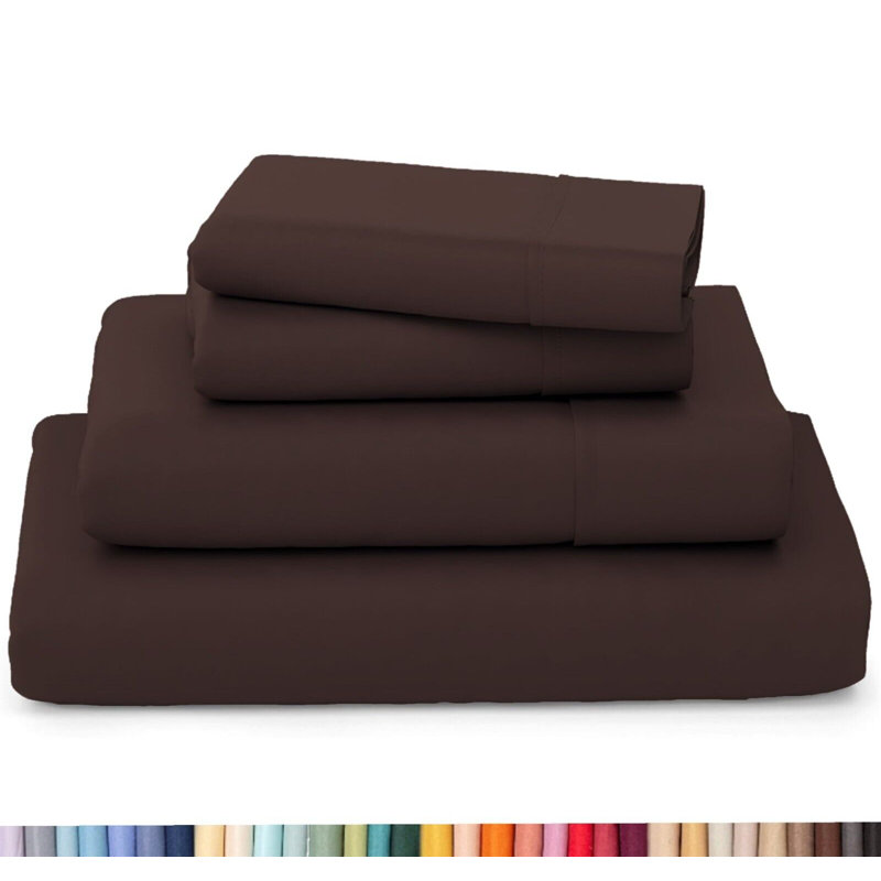 Ultra Soft Bamboo Sheet Set - 4 Pc Set - Wrinkle Resistant - Cooling Sheets with Deep Pockets, King Sheet Set + 2 Pillowcases