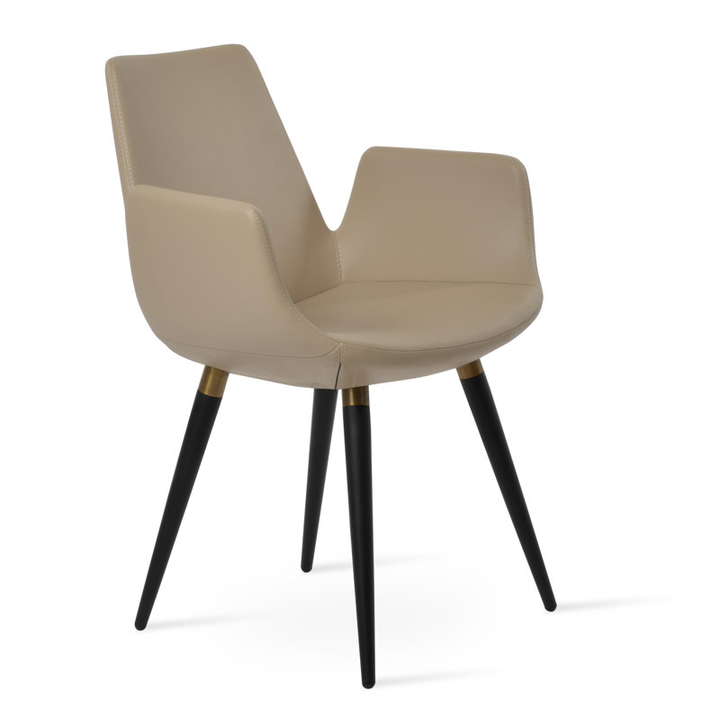 Eiffel 17.5'' H Upholstered Armchair, Black, Gray