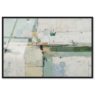 Green Patch I Framed Acrylic Print Sage Wall Decor by Art Remedy, Black Frame, 15 x 10