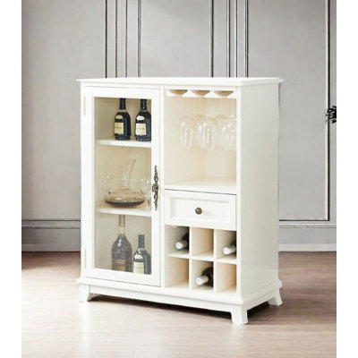 31.50" White Rectangular Solid Wood Wine Racks
