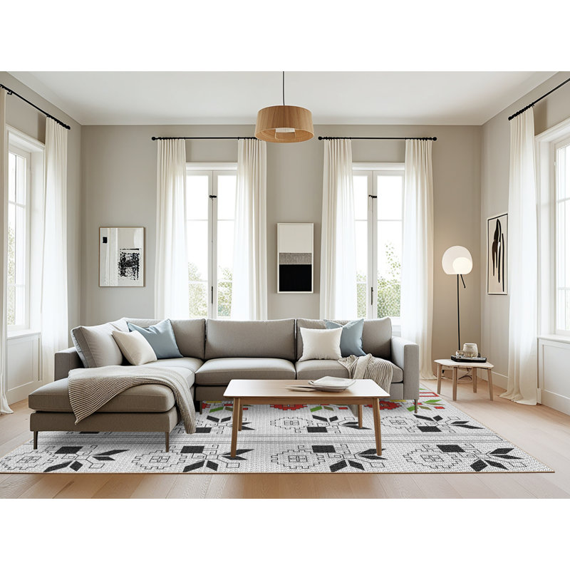 Tapis rouge à motif floral, Rectangle 8 pi x 10 pi