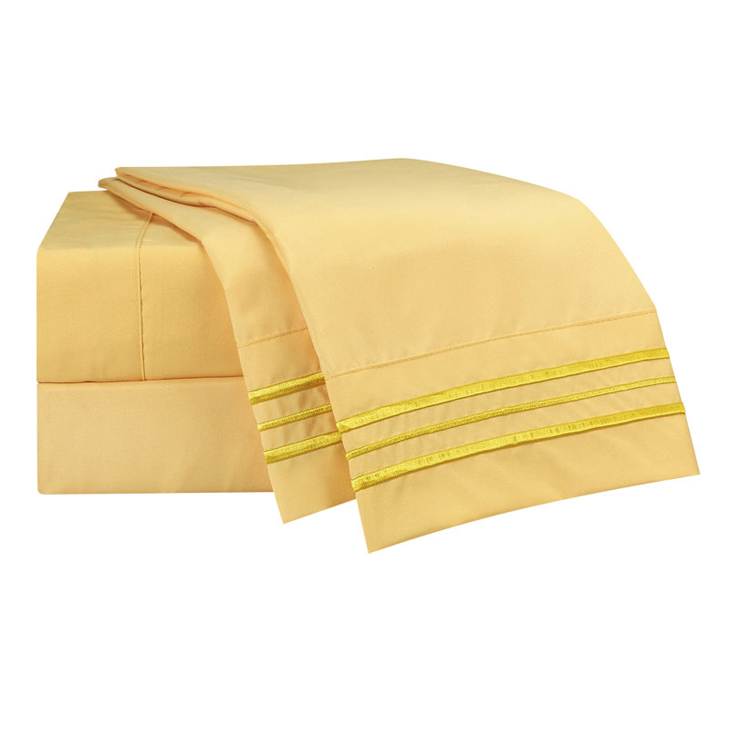 Ensemble de draps Setaluna, Très grand californien, Jaune clair