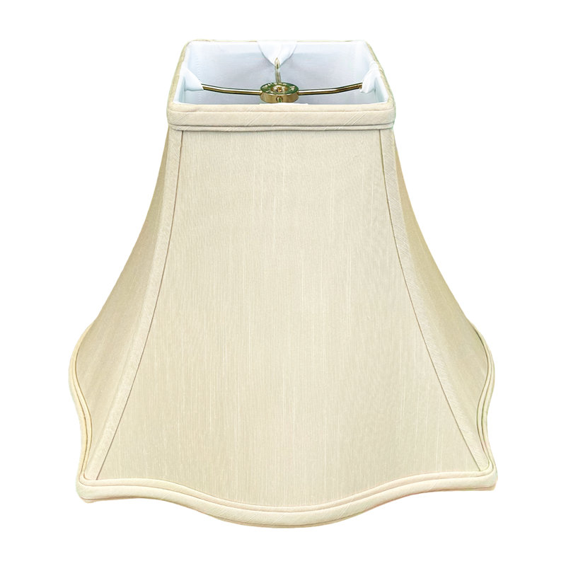 Abat-jour cloche en soie / shantung (araignée), Beige, H 8,5 po x l 10 po x P 10 po