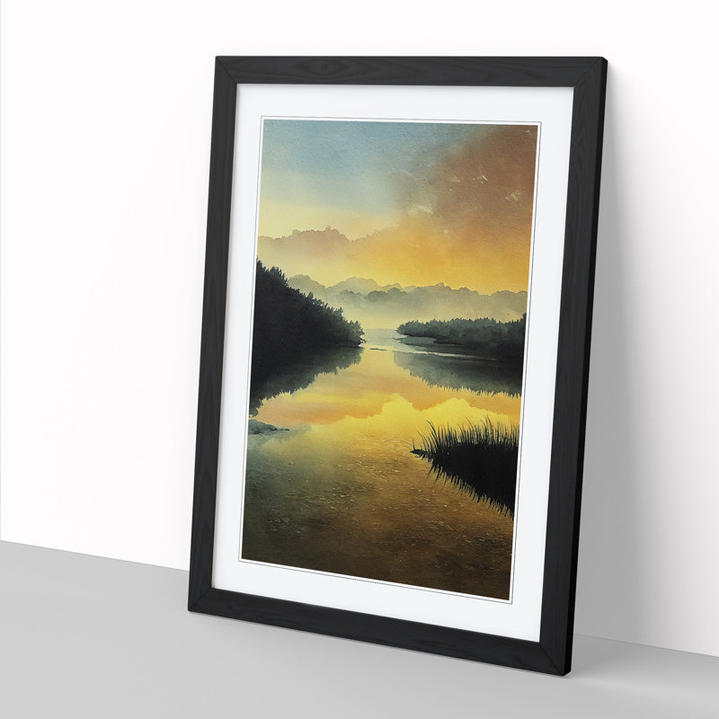 Watercolour Pond Vol.1 - Picture Frame Print, Black, 64cm H x 46cm W x 2cm D