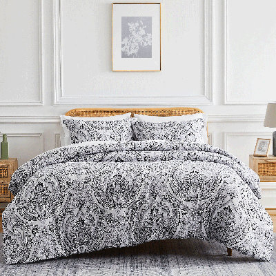 Southshore Fine Linens Pure Melody Reversible Comforter Set in Pure Melody Aqua, Double-Brushed Microfiber Paisley Bedding with Down-Alternative Fill, 1 Comforter and 1 Pillow Sham, Twin / Twin XL
