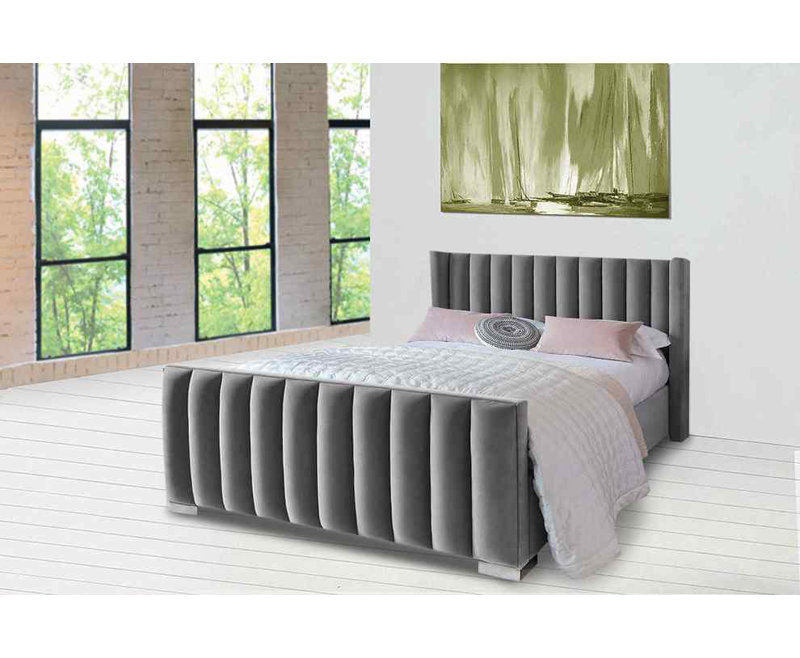 Upholstered Bed, Small Double (4'), Steel