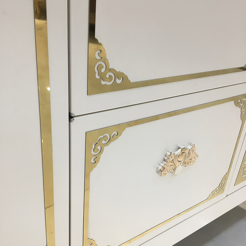Simple modern stainless steel bathroom cabinet, 33.46" H x 66.92" W x 21.65" D