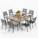 Alyah 8 - Person Metal Patio Dining Set with Square Table