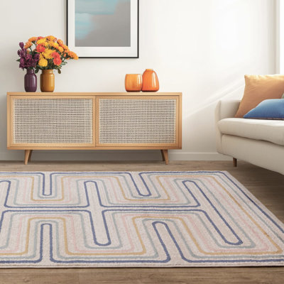 Deran Pulse Geo Cream/Multi Area Rug