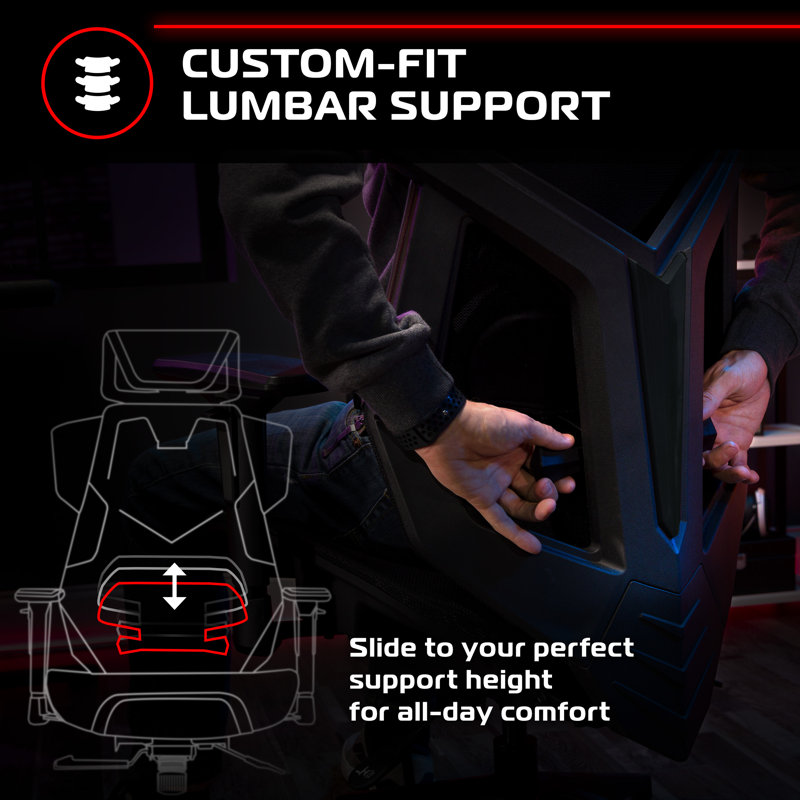 Fauteuil de jeu et de jeu ergonomique avec support lombaire RESPAWN FLExx, Noir