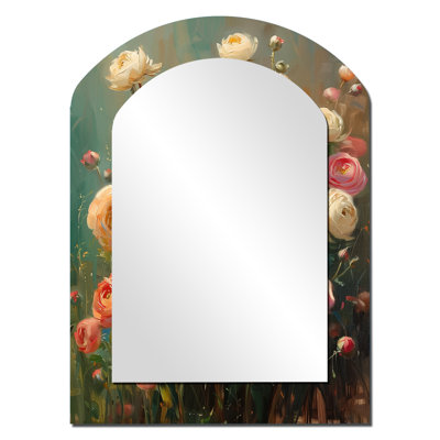 Miroir mural rose et blanc Ranunculus I