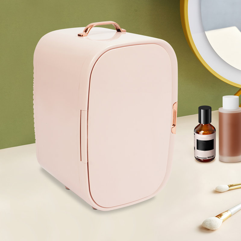 Compact Beauty Fridge For Makeup Lipstick Cosmetics Refrigerator, Pink