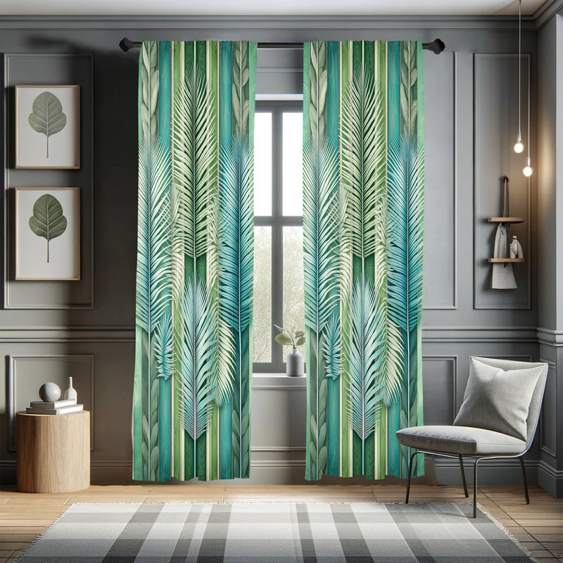 Layanah Semi Sheer Curtain Pair, 28" W x 63" L