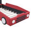 Lit plateforme simple en forme de voiture de course avec roues, cadre de lit