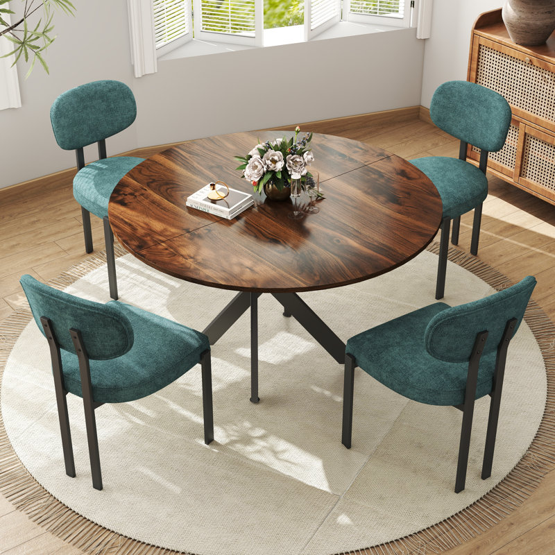 Ensemble de table ronde, 5, Brun, Vert