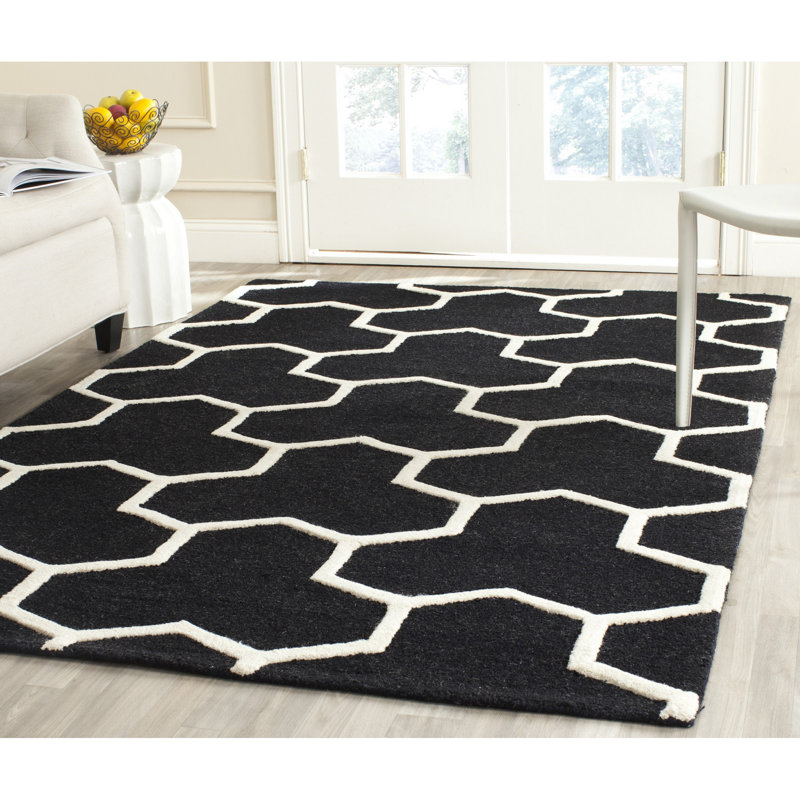 Sanyla Cambridge Hand Tufted Wool Geometric Rug, Rectangle 4' x 6'