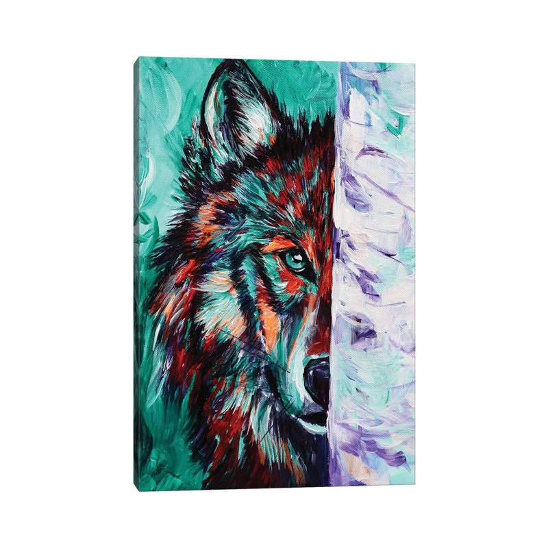 Wolf by Lindsey Dahl - Wrapped Canvas Painting, 20.32 cm H x 30.48 cm W