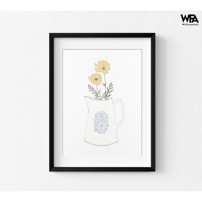 Yellow Daisies Wild Floral Decor Idea, Minimalist Yellow Flower Poster, Rustic Cottage Core Bedroom Poster Print Home Remodel