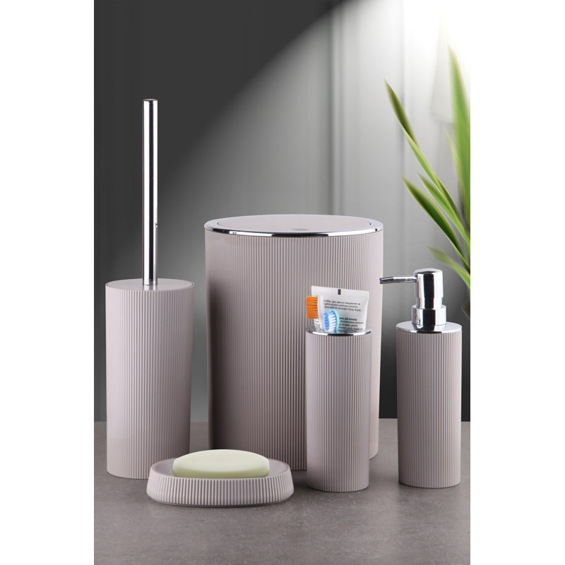 Ensemble d'accessoires de salle de bain 5 pièces Klaire, Beige