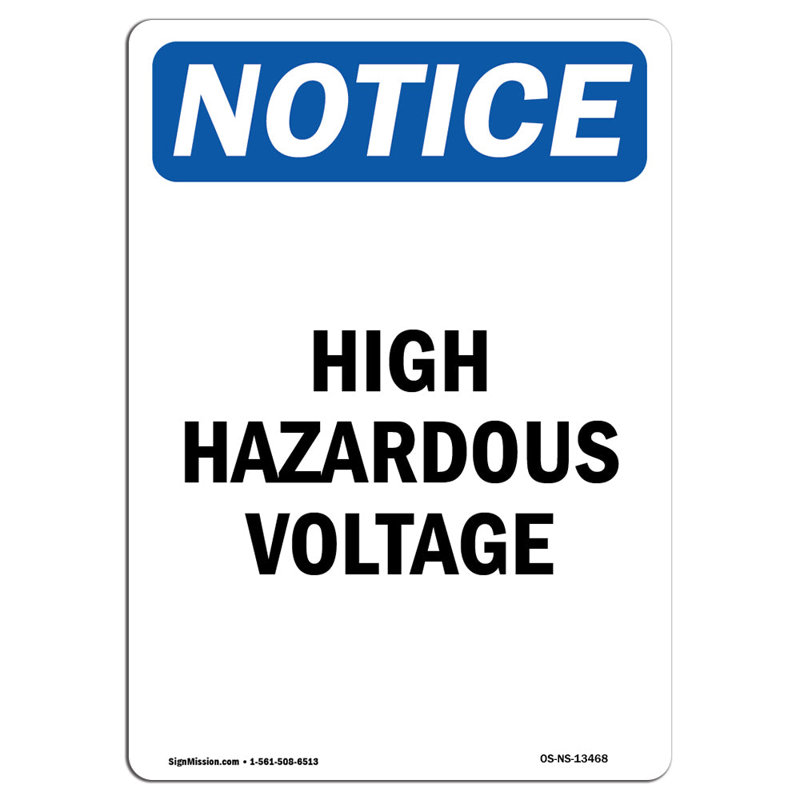 High Hazardous Voltage Sign