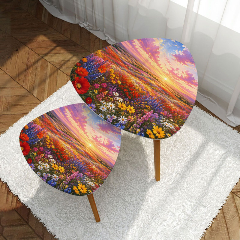 Ensemble de 2 tables basses gigognes Triangle
