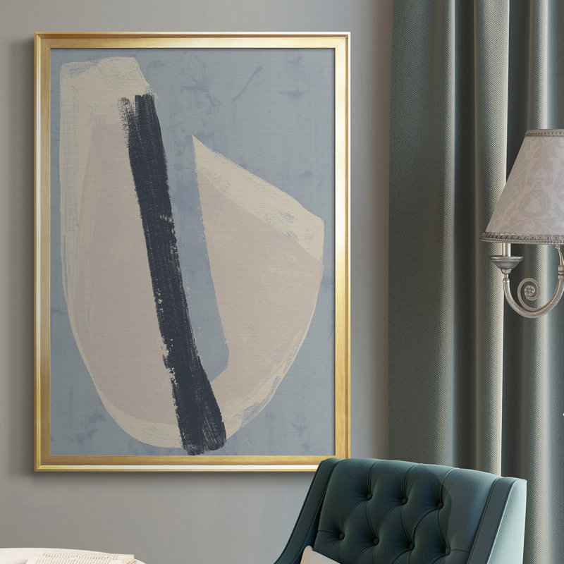 Toile encadrée de qualité supérieure «Paper Slice II» - prête à être accrochée, H 42,5 po x l 30,5 po x P 1 po, Cadre doré