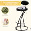 Tabourets de bar ronds modernes en métal avec repose-pieds en forme de S (ensemble de 4)-353544199