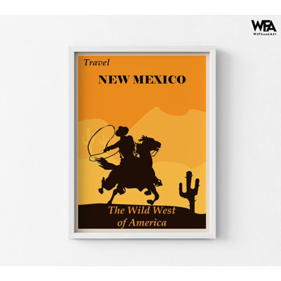 Affiche de voyage du Nouveau-Mexique, affiche de Far West, œuvre d'art rétro de l'Ouest, affiche de Cowboy encadrée, affiche de ferme de cheval