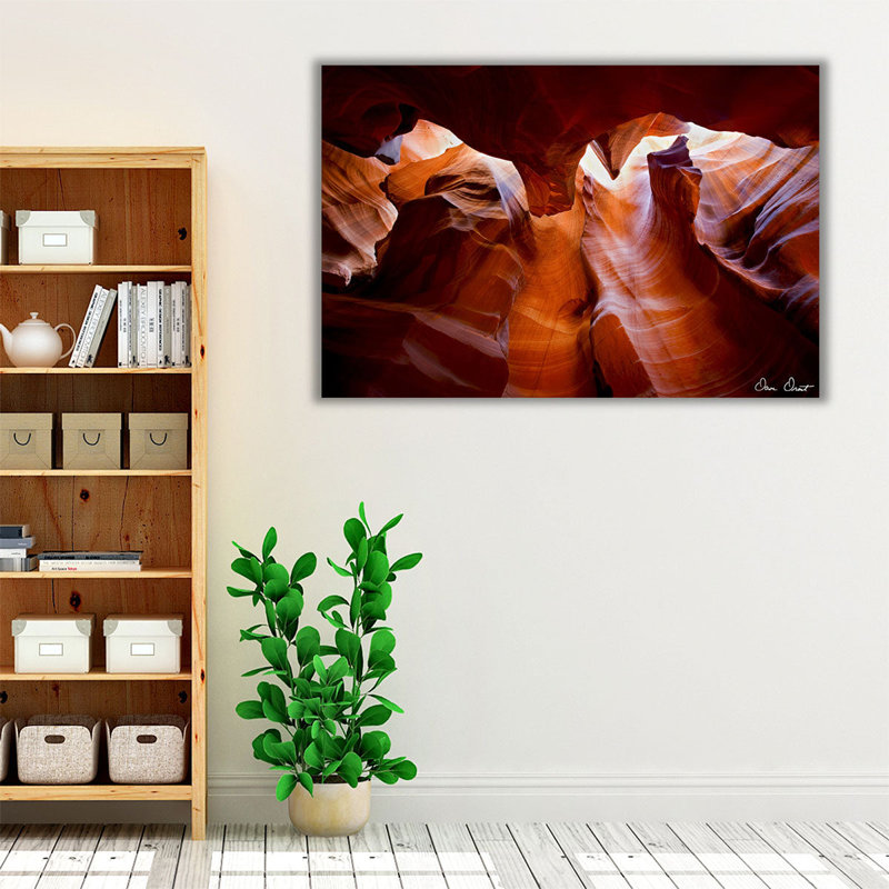 Soleil brille à travers le canyon VII - reproduction d'art sur toile, H 40 po x l 60 po