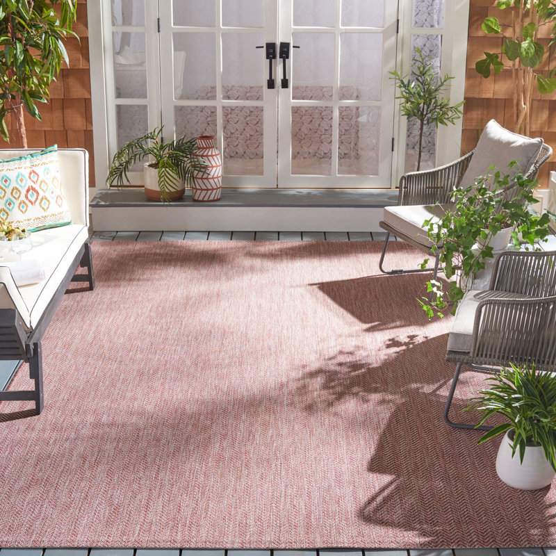 Deycy Performance Chevron Indoor/Outdoor Area Rug, Rectangle 4' x 5'7"
