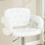 Chaise blanche avec accoudoirs rembourrés et tabouret pivotant à hauteur réglable pour la cuisine
