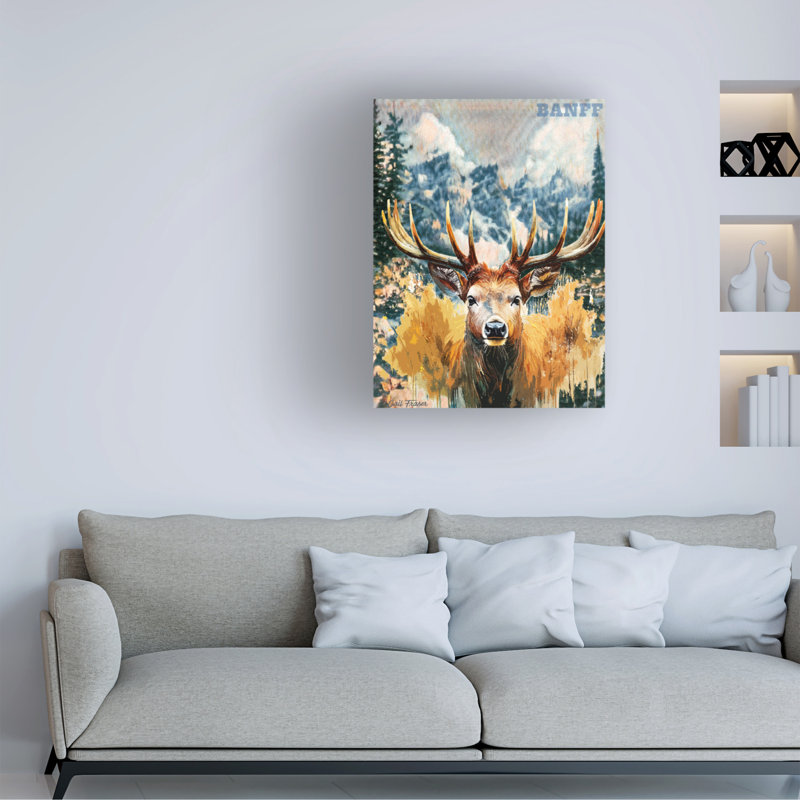 Art mural sur toile tendue - Gail Fraser «Park Rendering - Banff», art mural pour salon, chambre à coucher ou bureau - 24 x 32