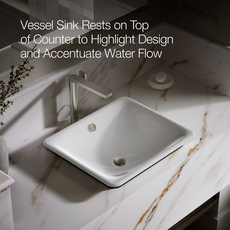 Iron Plains 6.3" Tall Metal Rectangular Bathroom Sink with Overflow, White