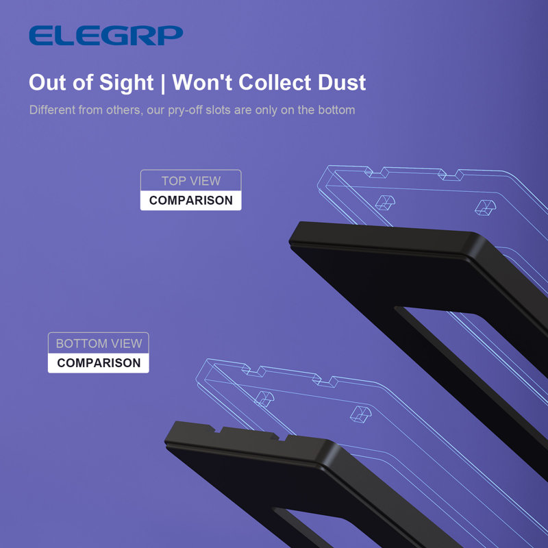 Black 1-Gang Screwless Decorative Wall Plate Set