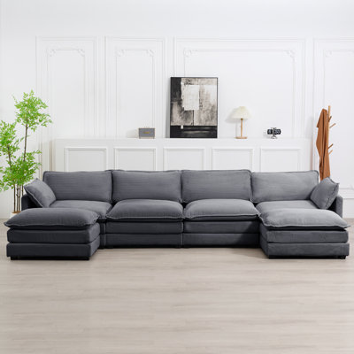 Canapé modulaire en U rembourré de 148 po 6 pièces Redenius