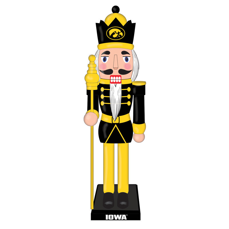 NCAA 12" Wooden Tabletop Nutcracker , NCAA Iowa