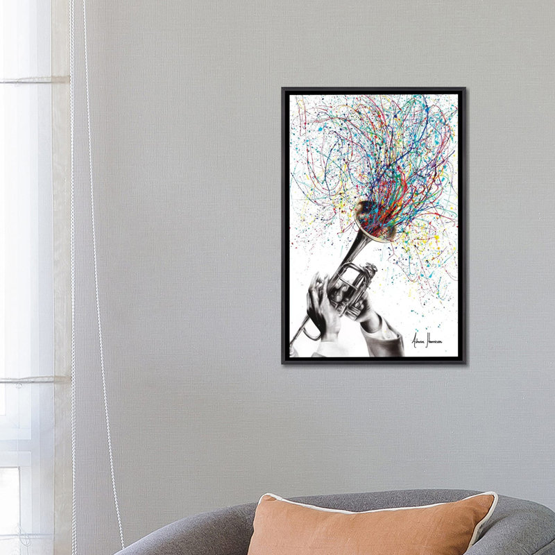Le clavier solo par Ashvin Harrison - impression, Toile encadrée d'or, Aucun mat, H 26 po x l 18 po x 1,5 po