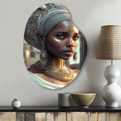 Exquiste femme africaine Design III - art mural asymétrique en forme de poire afro-américaine
