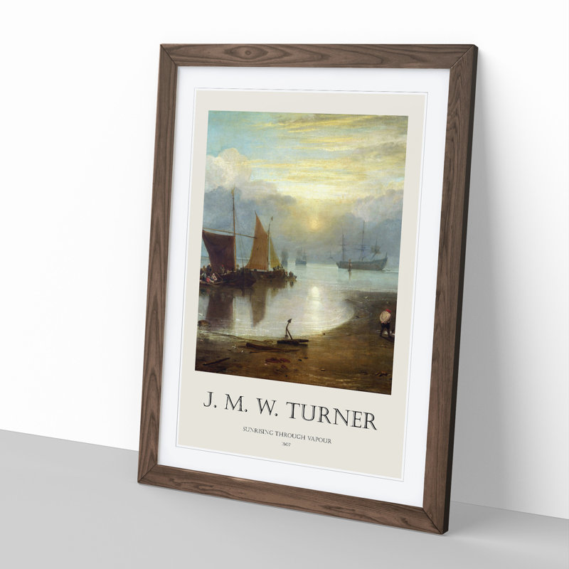 Sun Rising Through Vapour by Joseph-Mallord William Turner - Single Picture Frame Print, 36cm H x 27cm W x 2cm D