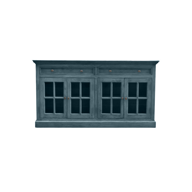 Traditional 70" Sideboard buffet with drawers, Smokey Blue