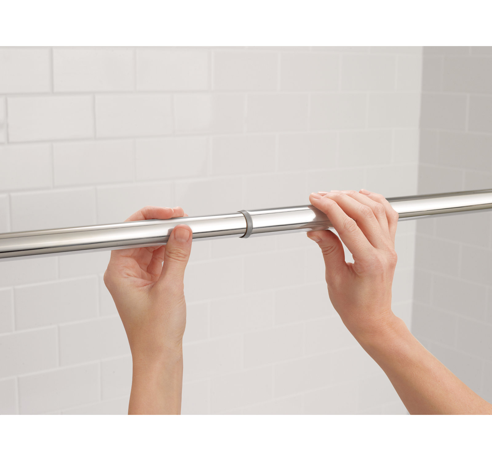 Moen® Adjustable Tension Shower Curtain Rod, Chrome