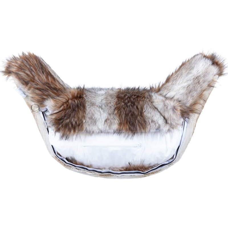Housse de coussin en fausse fourrure, Coyote, 32 po x 16 po
