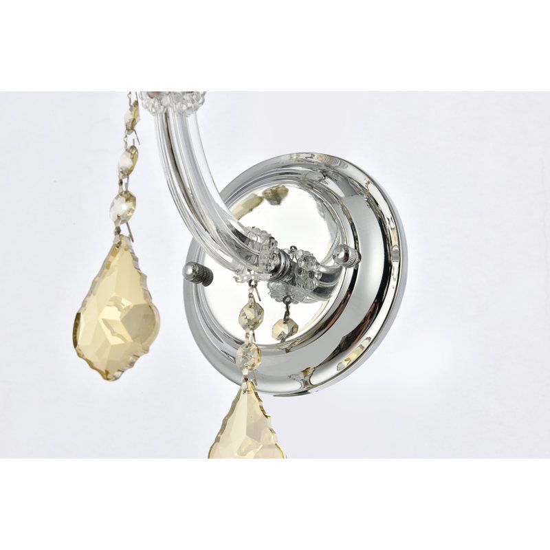Stockard Wall Sconce, Chrome, Royal Cut, Golden Teak Smoky