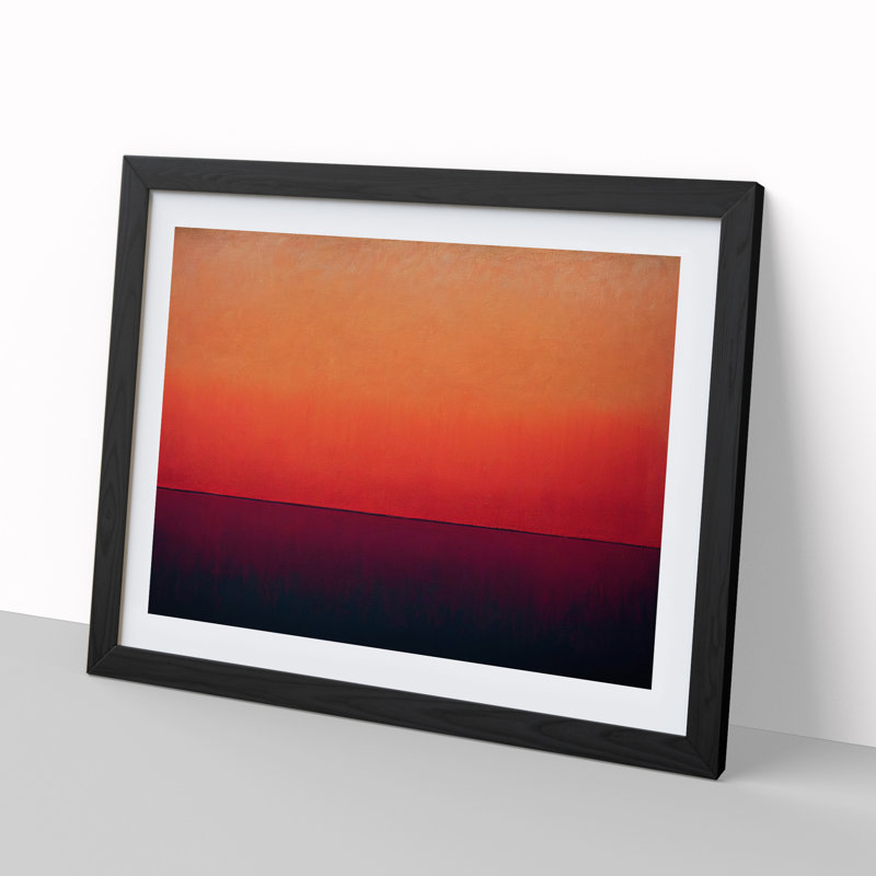 Single Picture Frame Painting, 46cm H x 64cm W, Black Framed