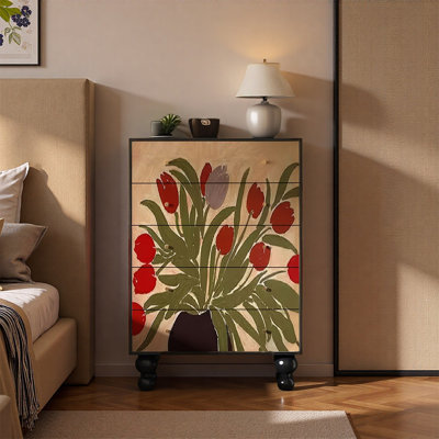 Armoire décorative à cinq tiroirs