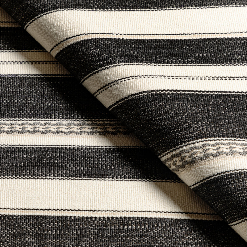 Entoto Stripe Fabric, Ivory/Black