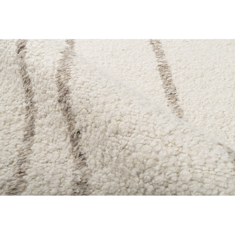 Xava Ecru Stripe Area Rug, Rectangle 6' x 9'