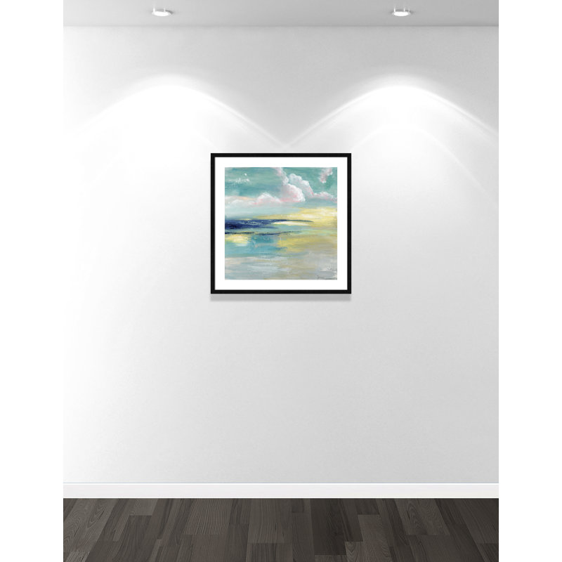 Ocean View by Tava Studios, 28.75" H x 28.75" W x 0.75" D, Black Wood Framed Paper