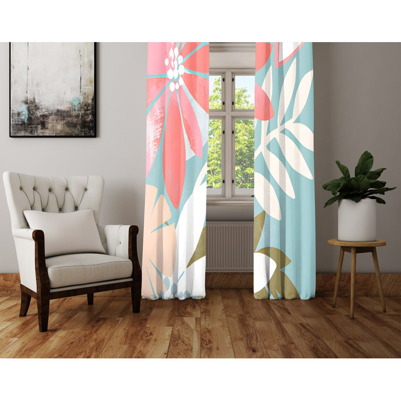 Paire de rideaux semi-transparents en polyester Devien, L 40 po x L 52 po